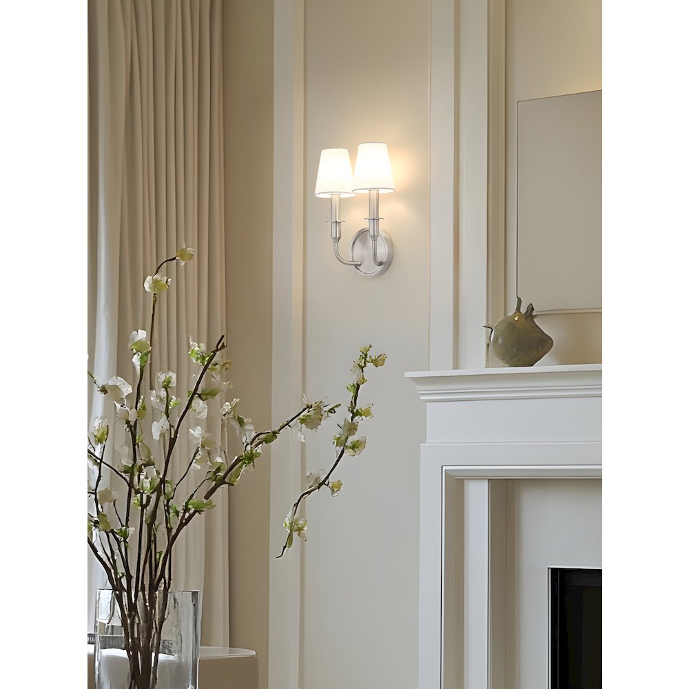 Tova 2 Light Brushed Nickel Wall Sconce. Picture 3