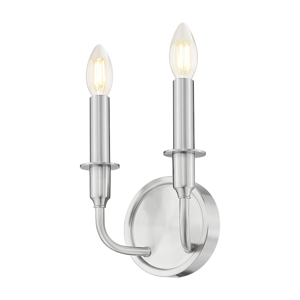 Tova 2 Light Brushed Nickel Wall Sconce. Picture 4