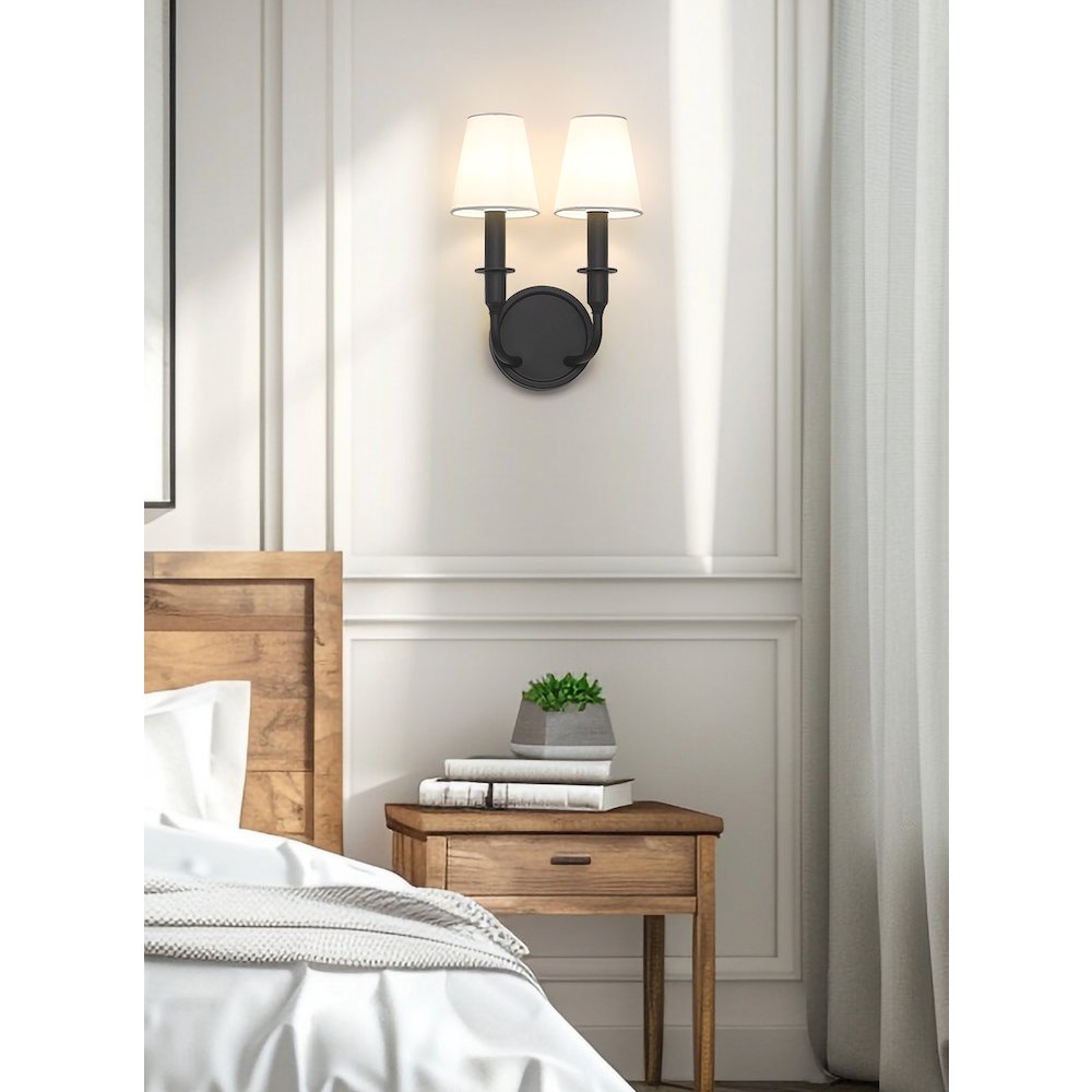 Tova 2 Light Matte Black Wall Sconce. Picture 3