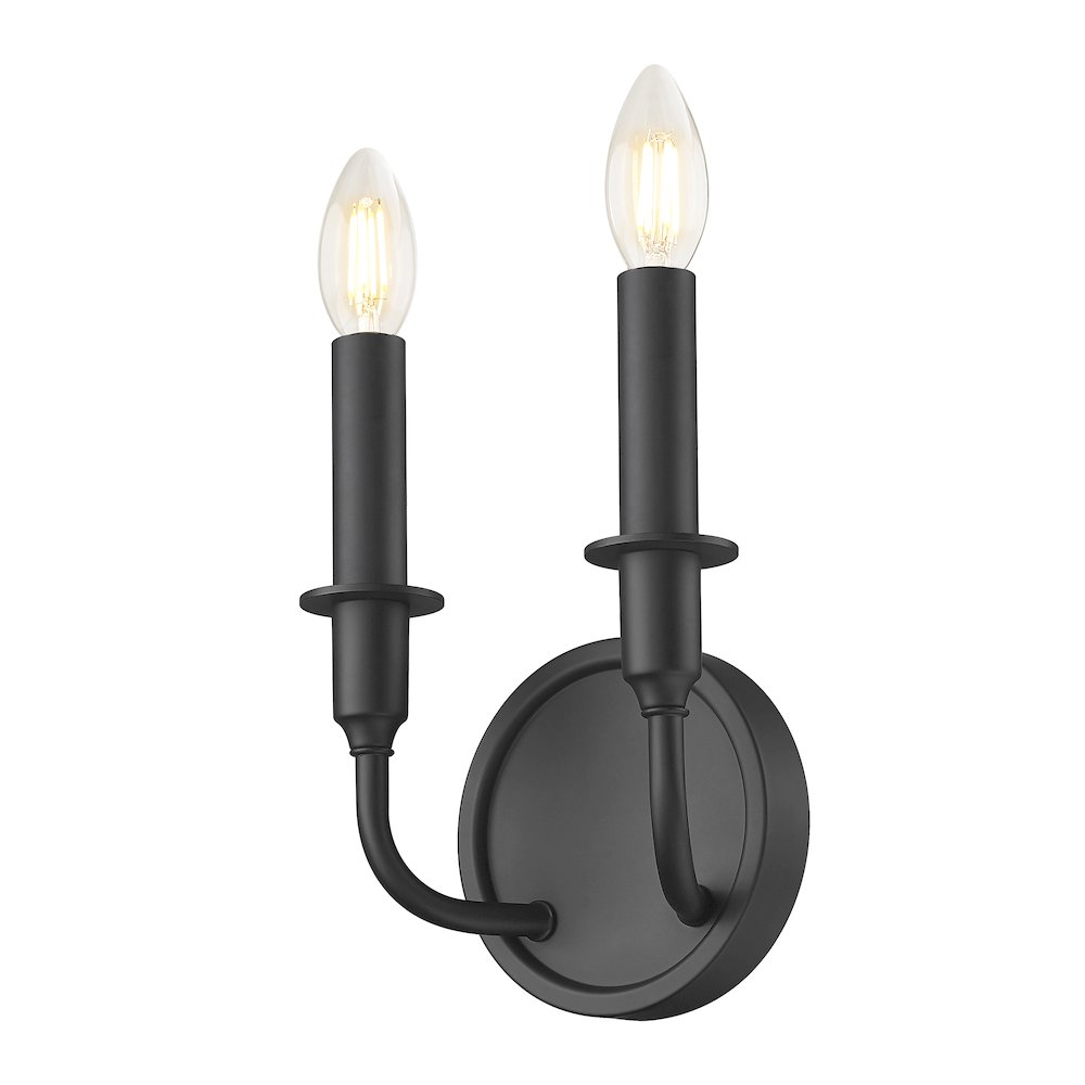 Tova 2 Light Matte Black Wall Sconce. Picture 4