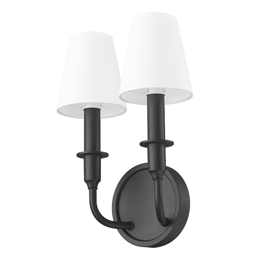 Tova 2 Light Matte Black Wall Sconce. Picture 7