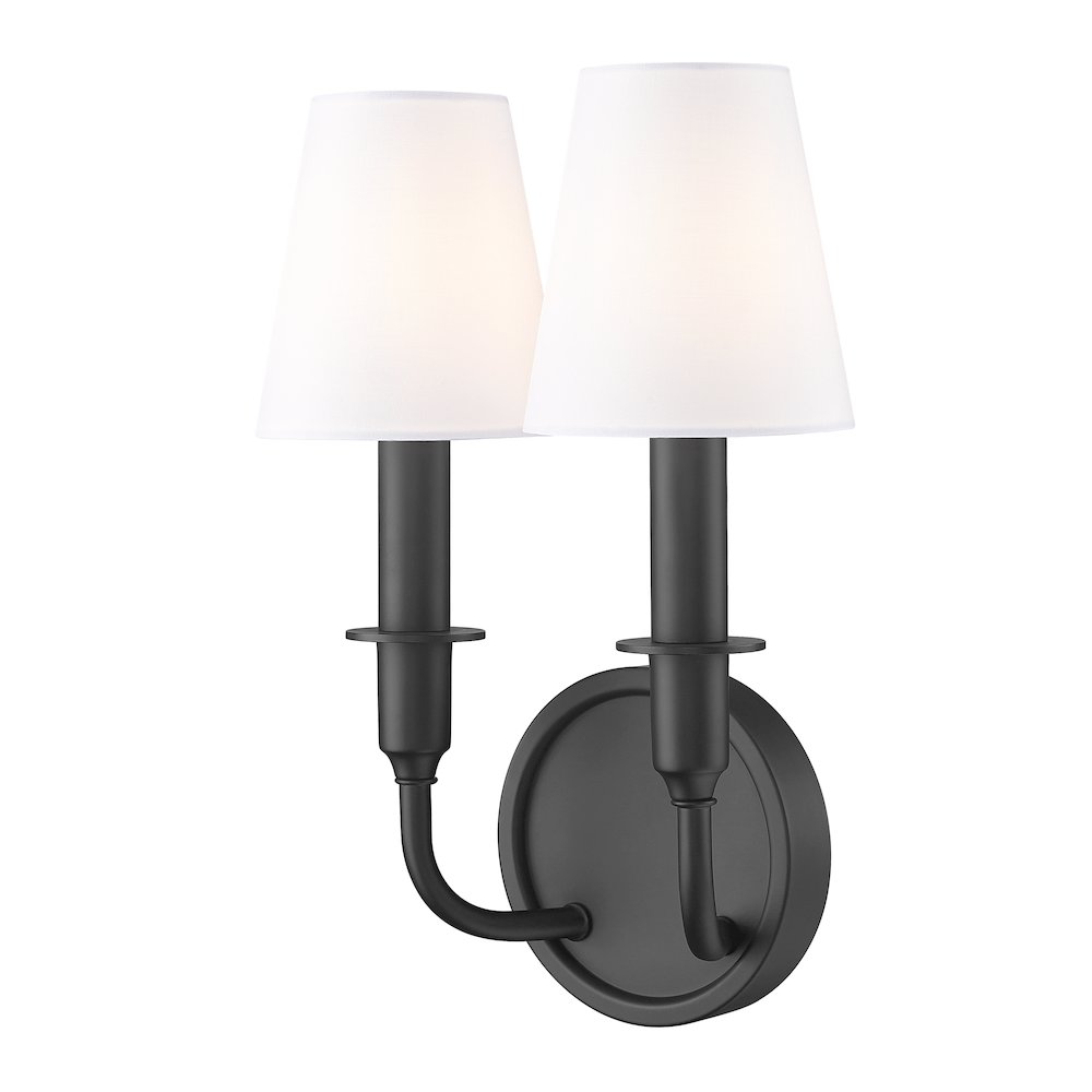 Tova 2 Light Matte Black Wall Sconce. Picture 1