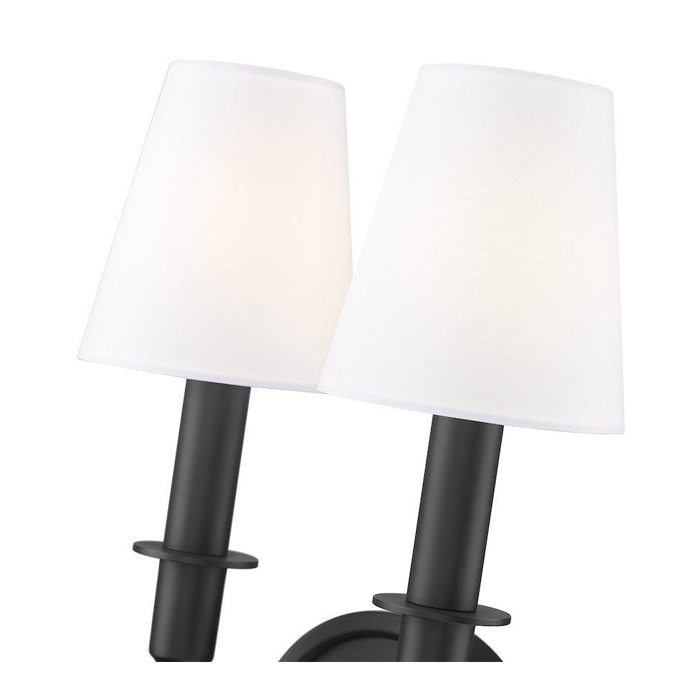 Tova 2 Light Matte Black Wall Sconce. Picture 6