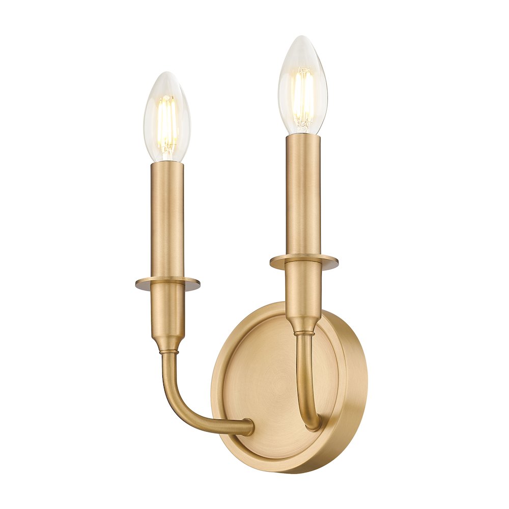 Tova 2 Light Rubbed Brass Wall Sconce. Picture 4