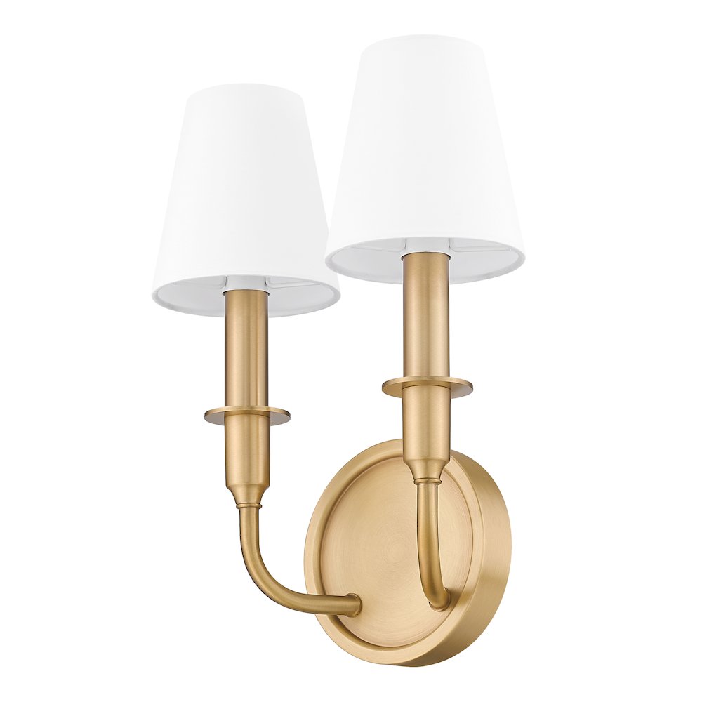Tova 2 Light Rubbed Brass Wall Sconce. Picture 7