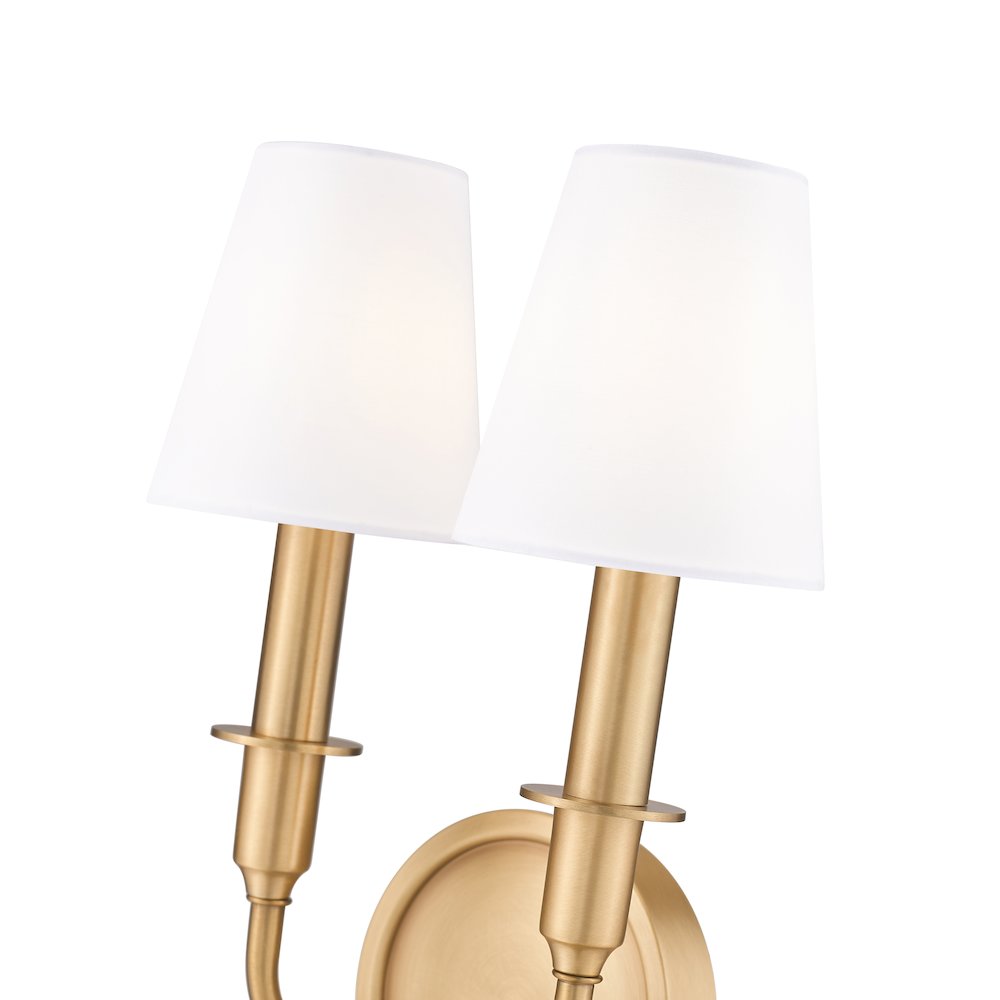 Tova 2 Light Rubbed Brass Wall Sconce. Picture 6