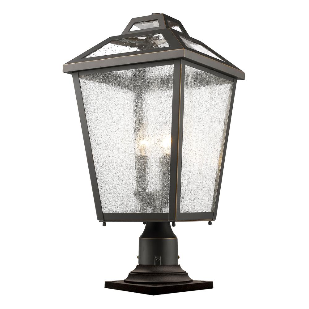 3 Light Outdoor Pier Mounted Fixture. Picture 1