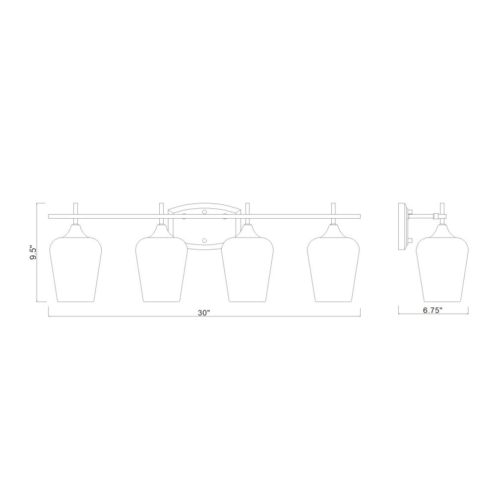 Z-Lite 4 Light Vanity, Burnished Brass. Picture 8