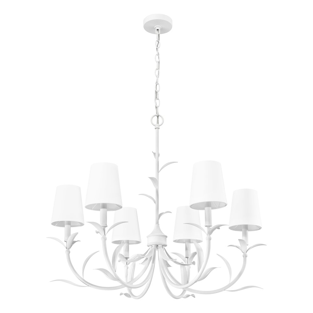 Z-Lite 6 Light Chandelier, Textured White. Picture 7