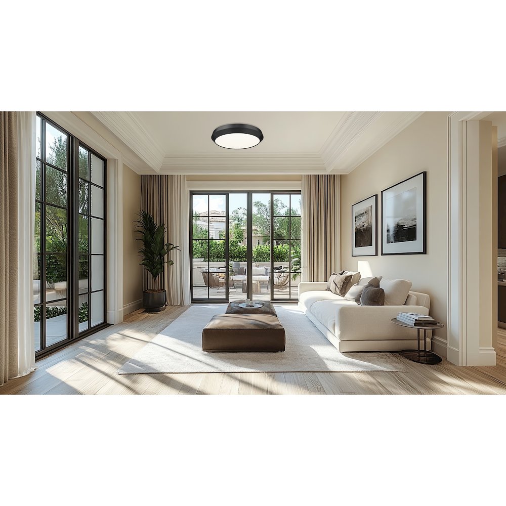 Z-Lite 1 Light Flush Mount, Matte Black. Picture 5