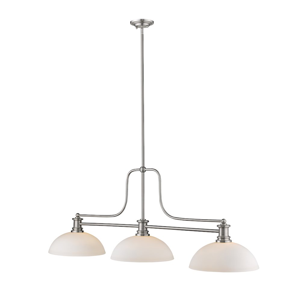 Z-Lite Melange 3 Light Billiard, Steel Frame, Matte Opal Shade Color. Picture 3