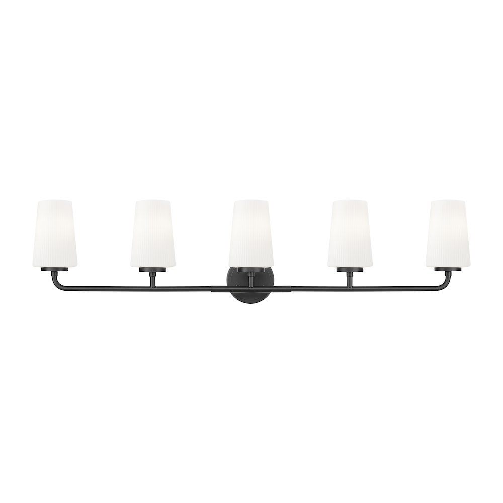 Z-Lite Montford 5 Light Vanity in Matte Black color, Steel frame. Picture 2