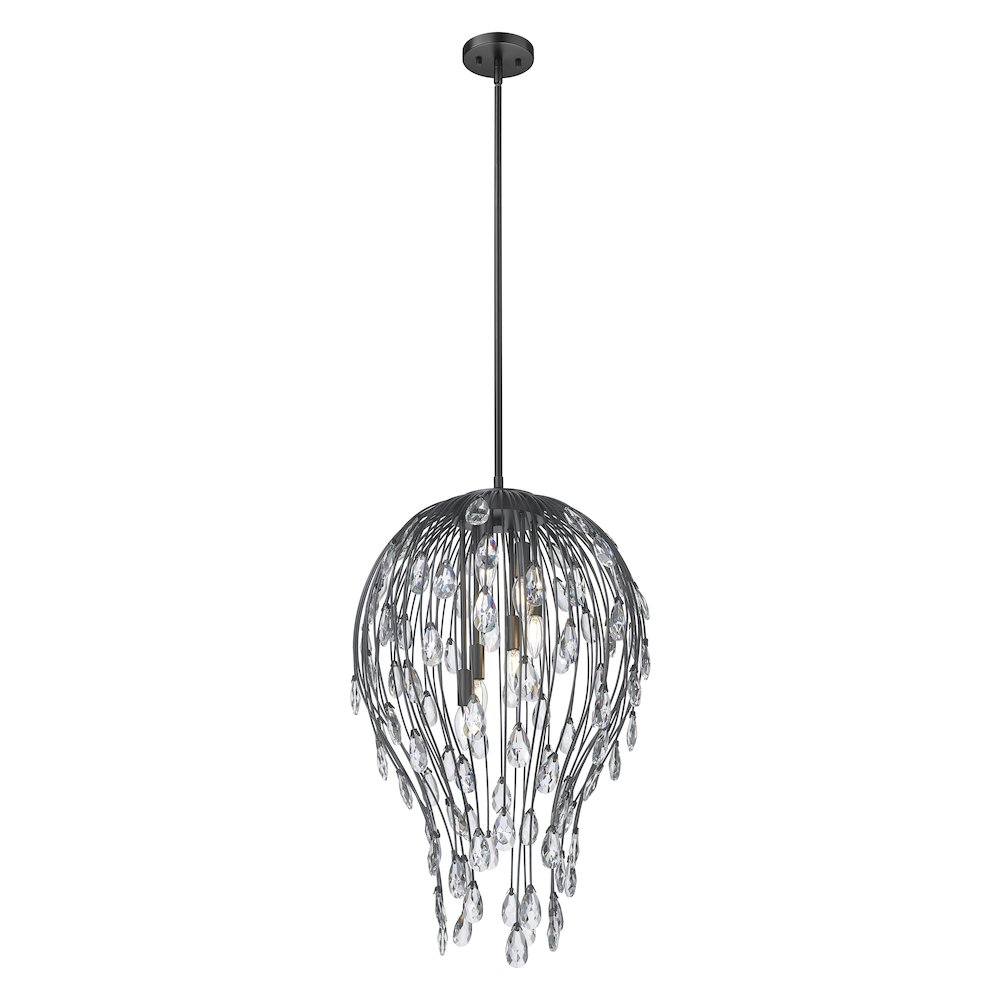 Z-Lite 6 Light Pendant, Matte Black. Picture 3
