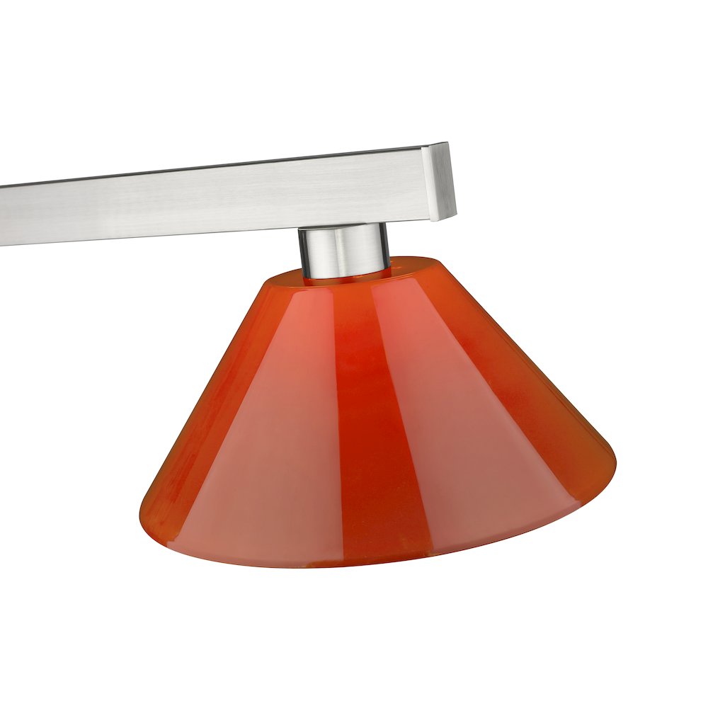 Z-Lite Cobalt 3 Light Billiard, Steel Frame, Red Shade Color. Picture 4