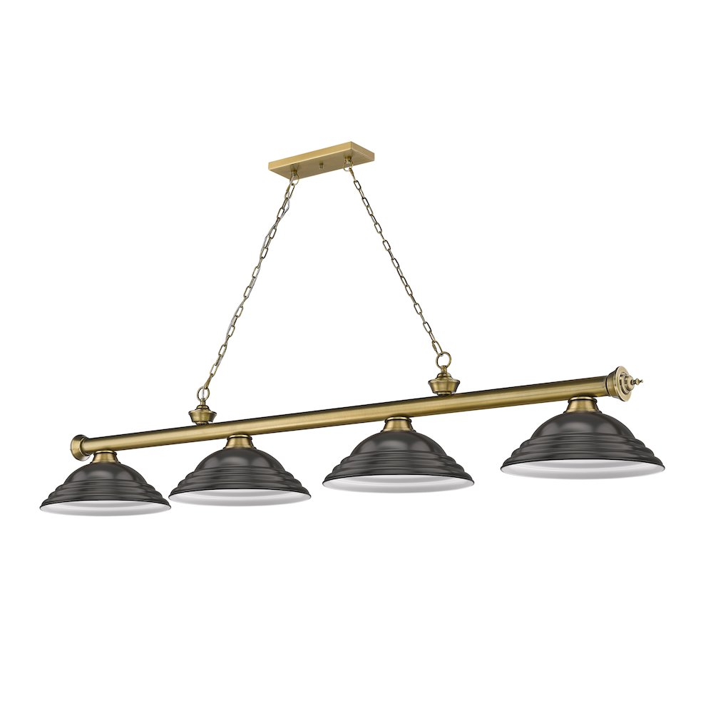 Z-Lite Cordon 4 Light Billiard, Steel Frame, Bronze Shade Color. Picture 5