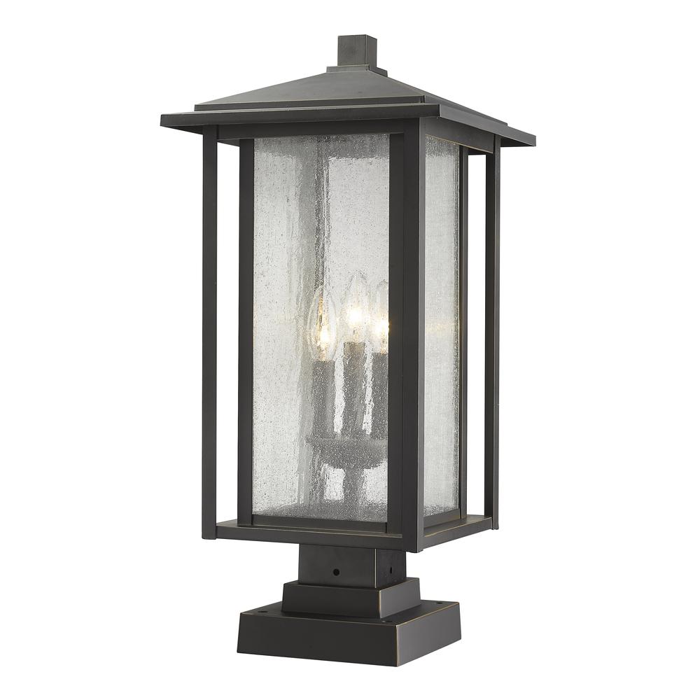 3 Light Outdoor Pier Mounted Fixture. Picture 1