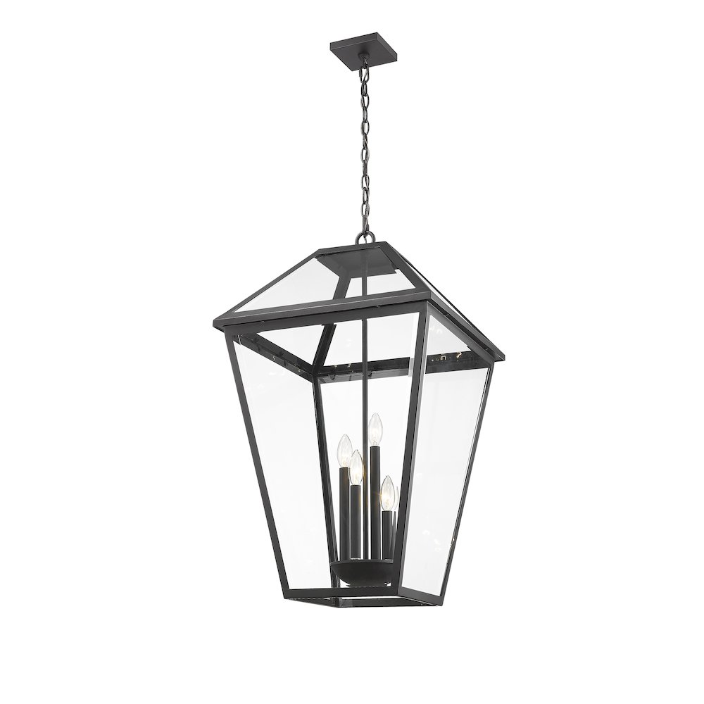 Z-Lite Talbot 4 Light Outdoor Chain Mount Ceiling Fixture, Black. Picture 2