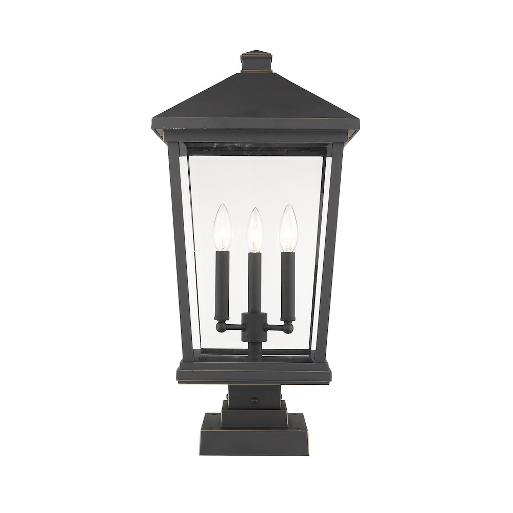 Z-Lite 3 Light Outdoor Pier Mounted Fixture. Picture 1