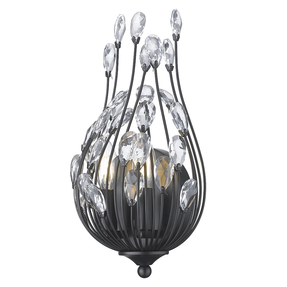 Z-Lite 2 Light Wall Sconce, Matte Black. Picture 2