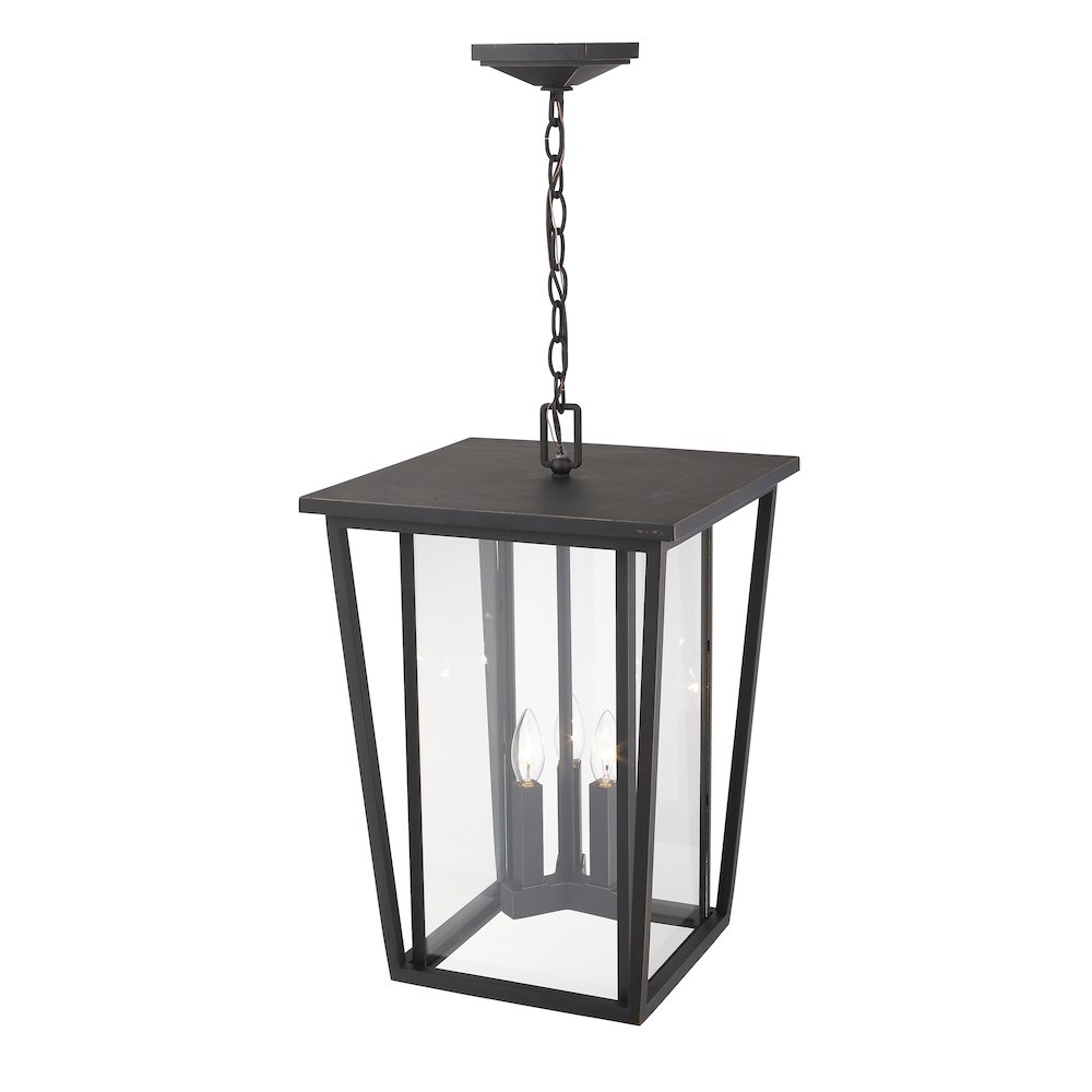 Z-Lite 3 Light Outdoor Chain Mount Ceiling Fixture. Picture 4