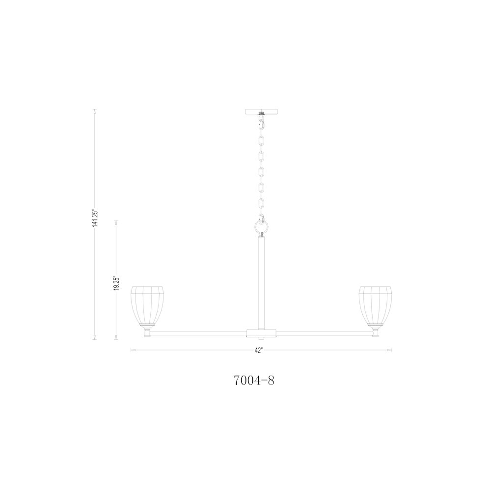 Z-Lite Oren 8 Light Chandelier in Modern Gold color, Steel frame. Picture 8