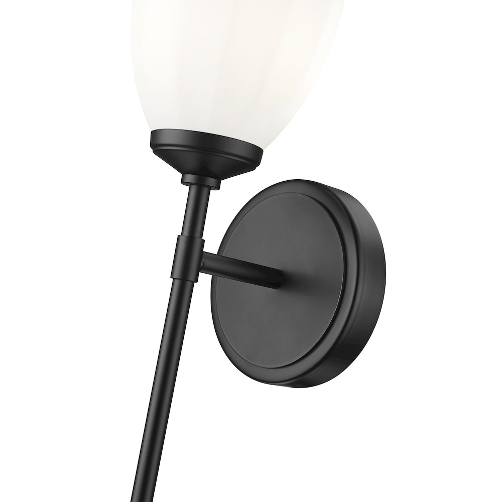 Z-Lite Oren 1 Light Wall Sconce in Matte Black color, Steel frame. Picture 4