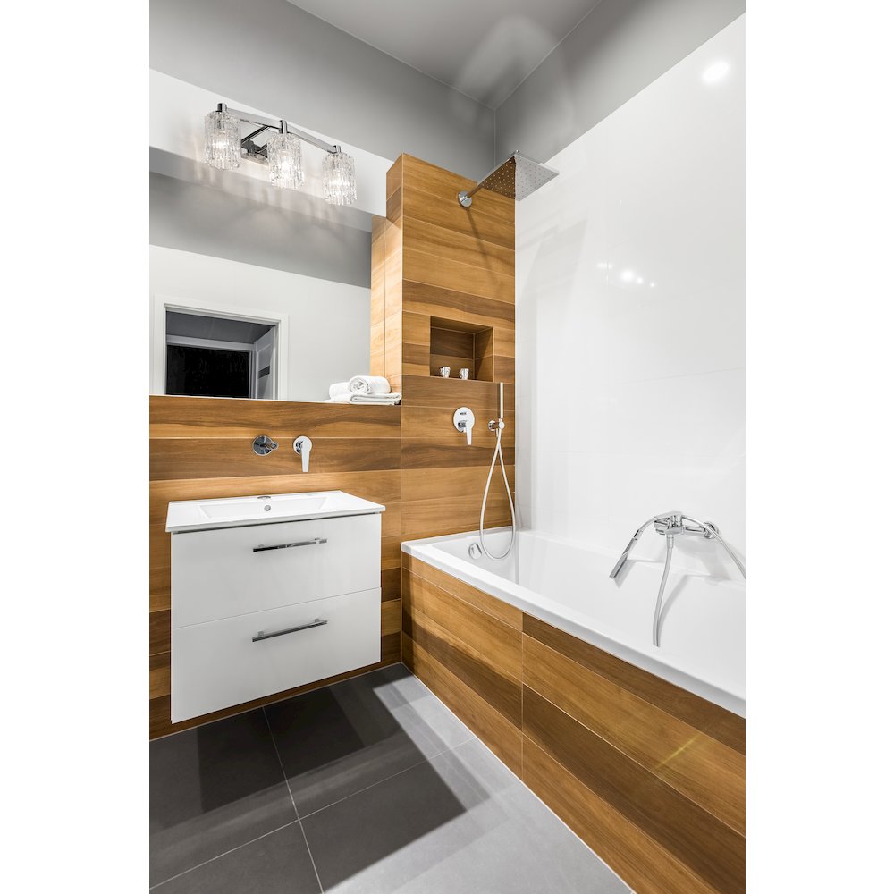 Z-Lite Aubrey 3 Light Vanity in Chrome Frame Finish. Picture 6