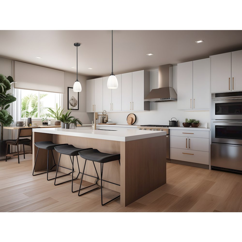 Z-Lite Oren 1 Light Pendant in Matte Black color, Steel frame. Picture 7