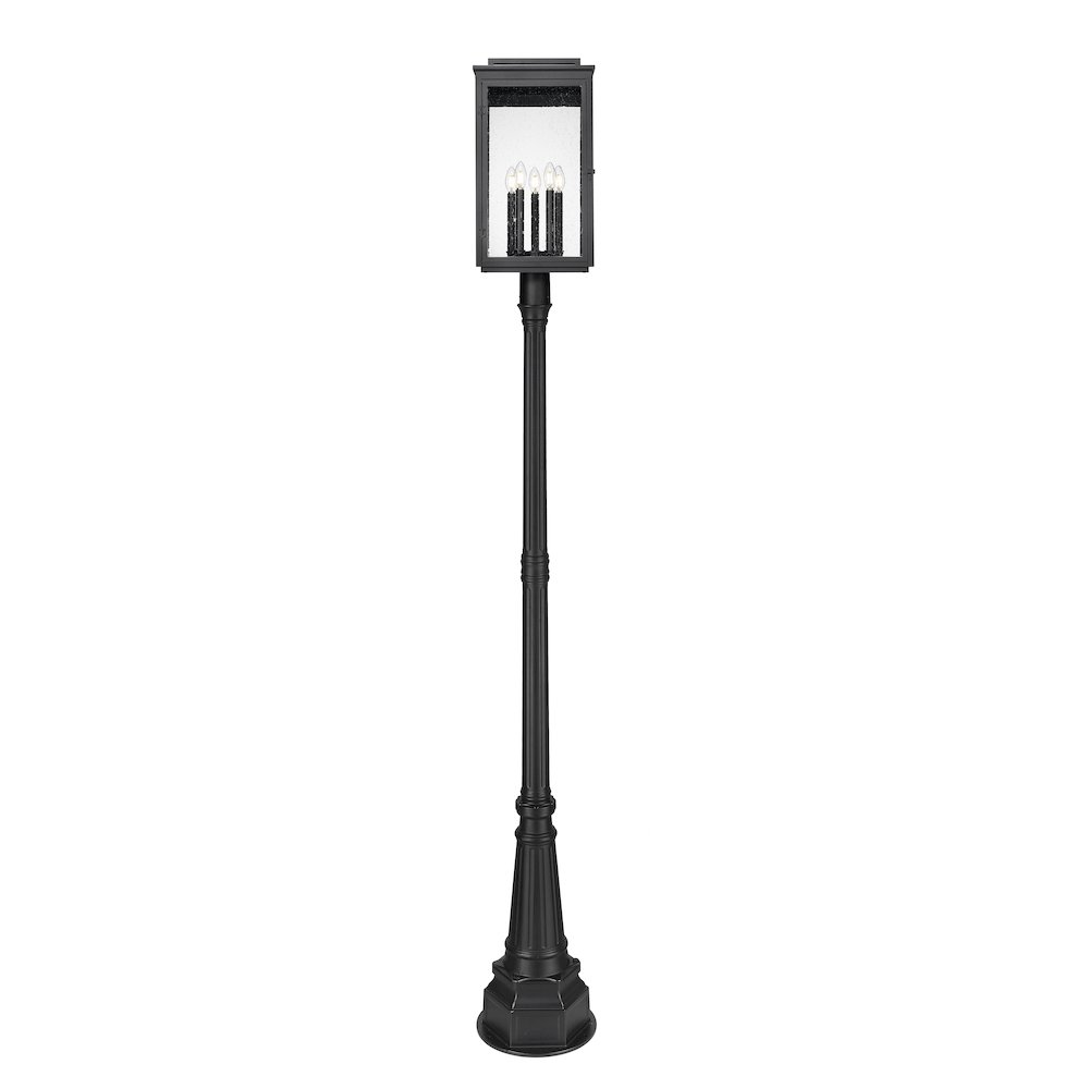 Z-Lite Hartwell 5 Light Outdoor Post Mounted Fixture in Sand Black color. Picture 3