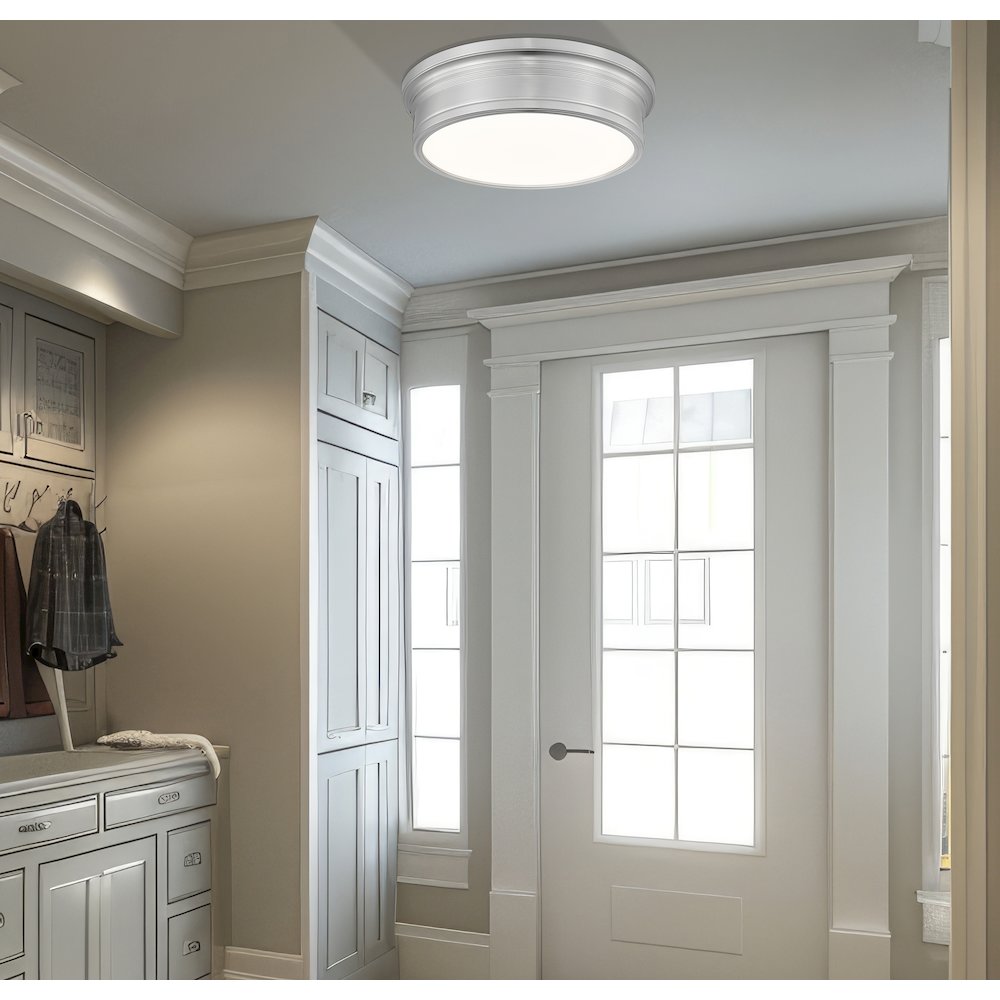 Z-Lite 1 Light Flush Mount, Brushed Nickel. Picture 5