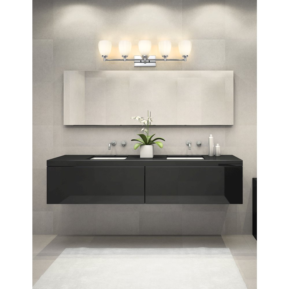 Z-Lite Oren 5 Light Vanity in Chrome  color, Steel frame. Picture 7