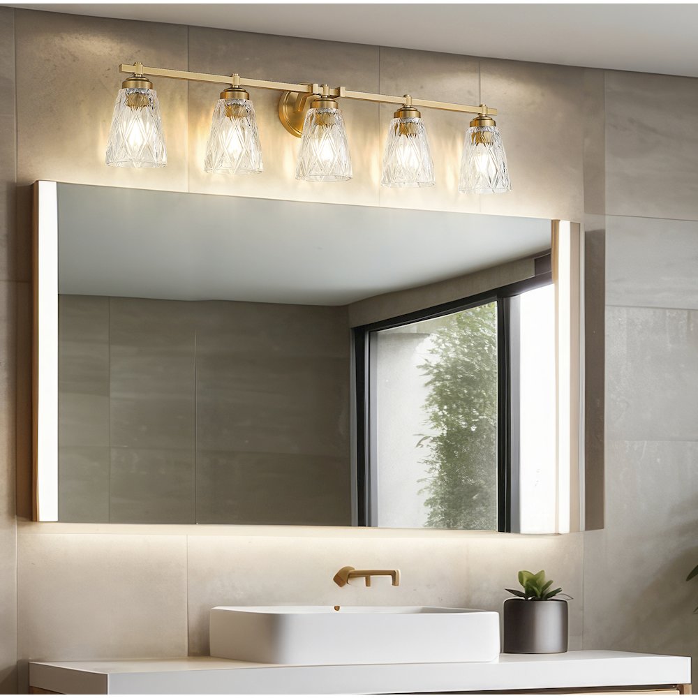 Z-Lite 5 Light Vanity, Modern Gold. Picture 5