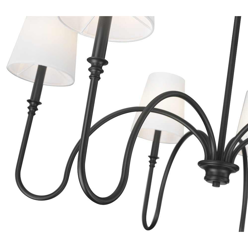 Z-Lite 6 Light Chandelier, Matte Black. Picture 4