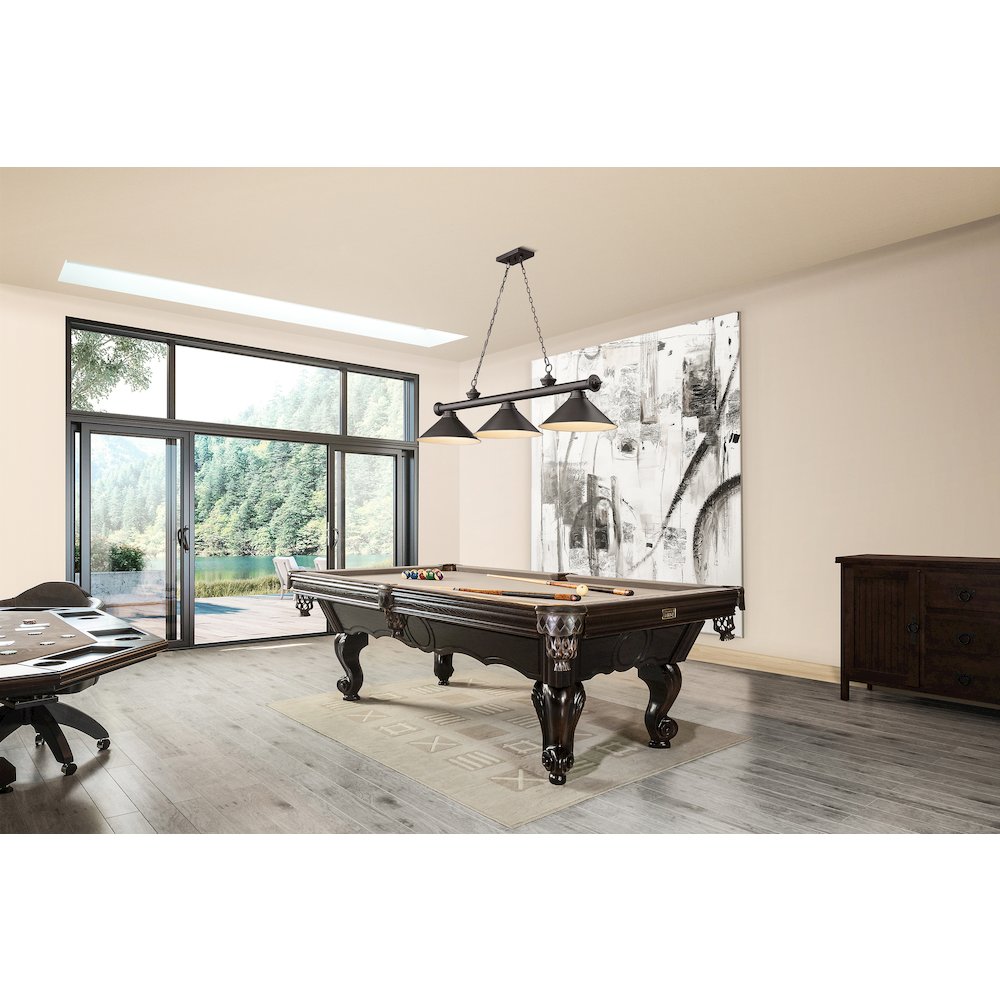 Z-Lite Cordon 3 Light Billiard, Steel Frame, Bronze Shade Color. Picture 6
