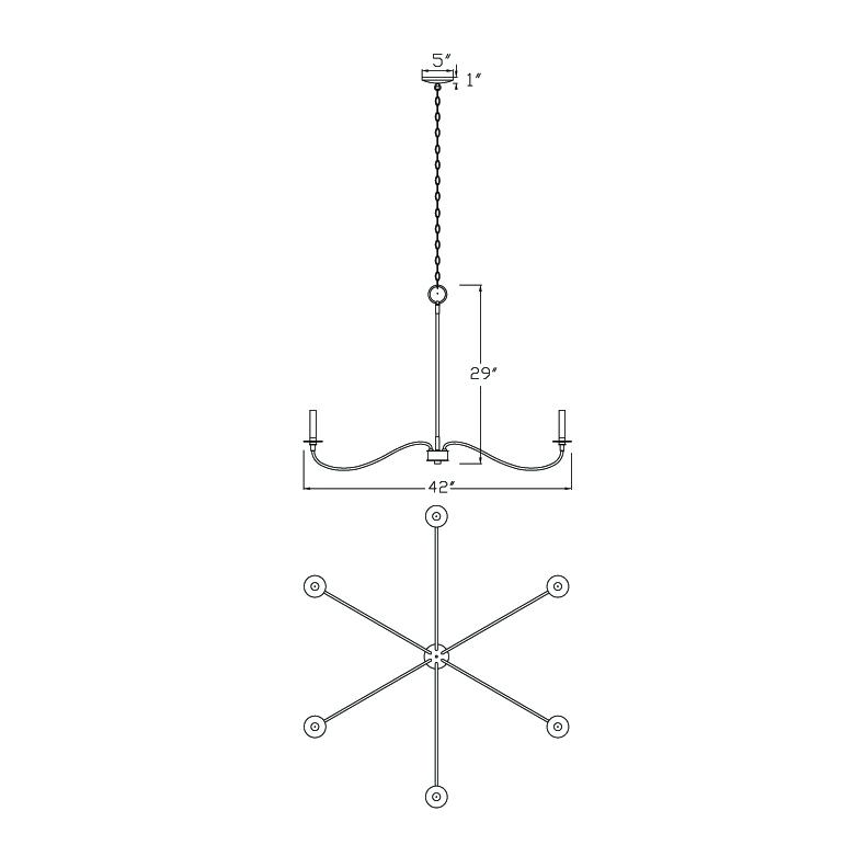 6 Light Chandelier. Picture 5