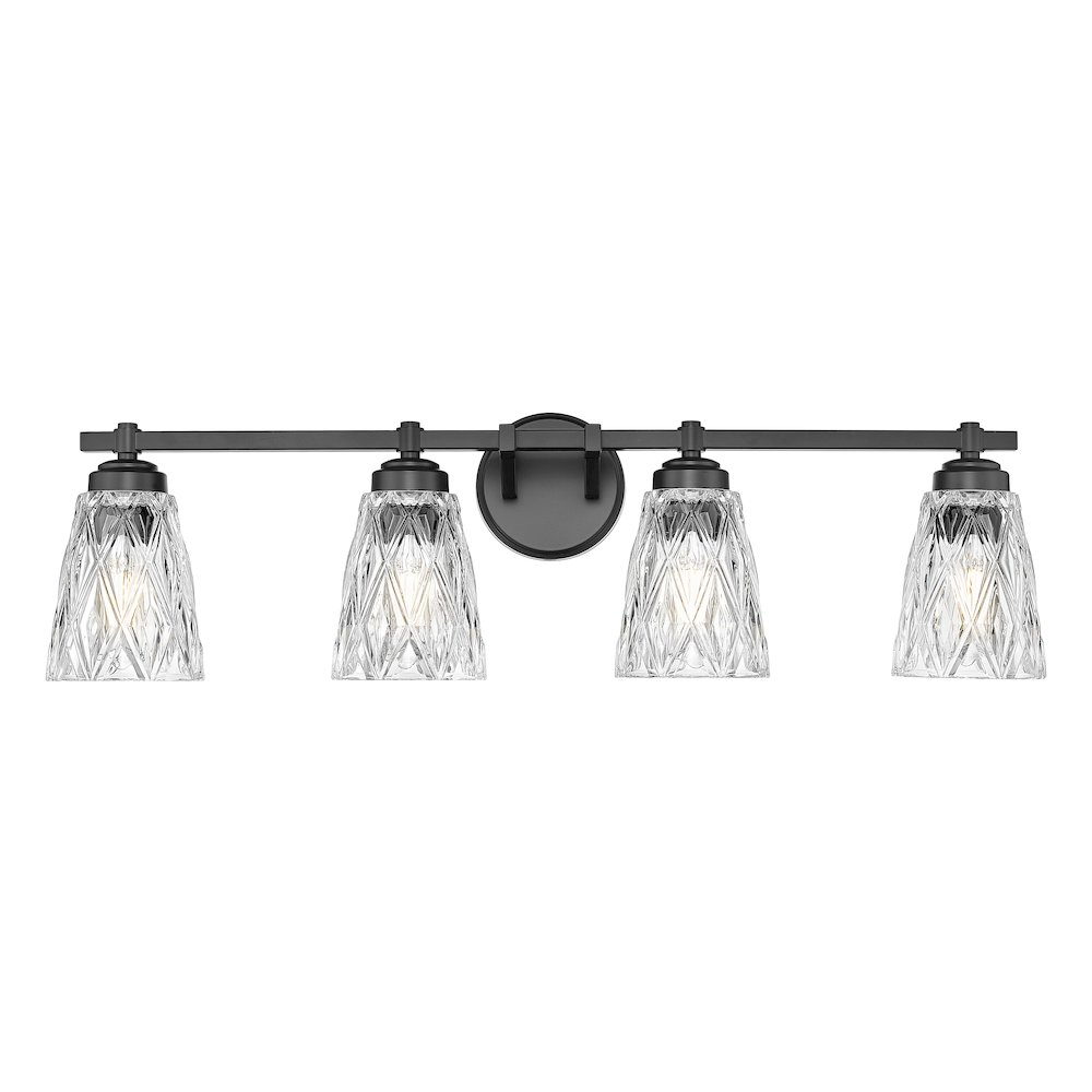 Z-Lite 4 Light Vanity, Matte Black. Picture 2