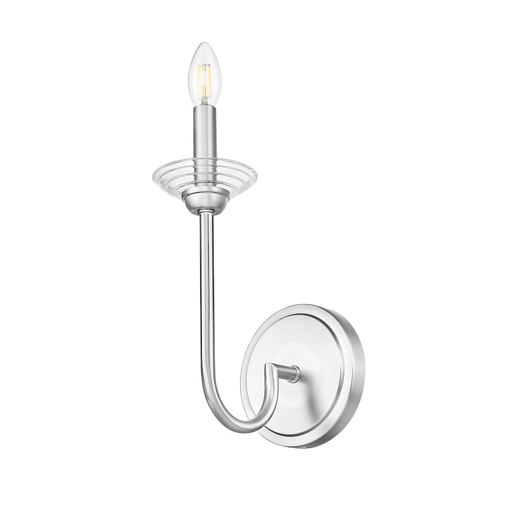 Z-Lite Allistair 1 Light Wall Sconce in Brushed Nickel color, Steel frame. Picture 5