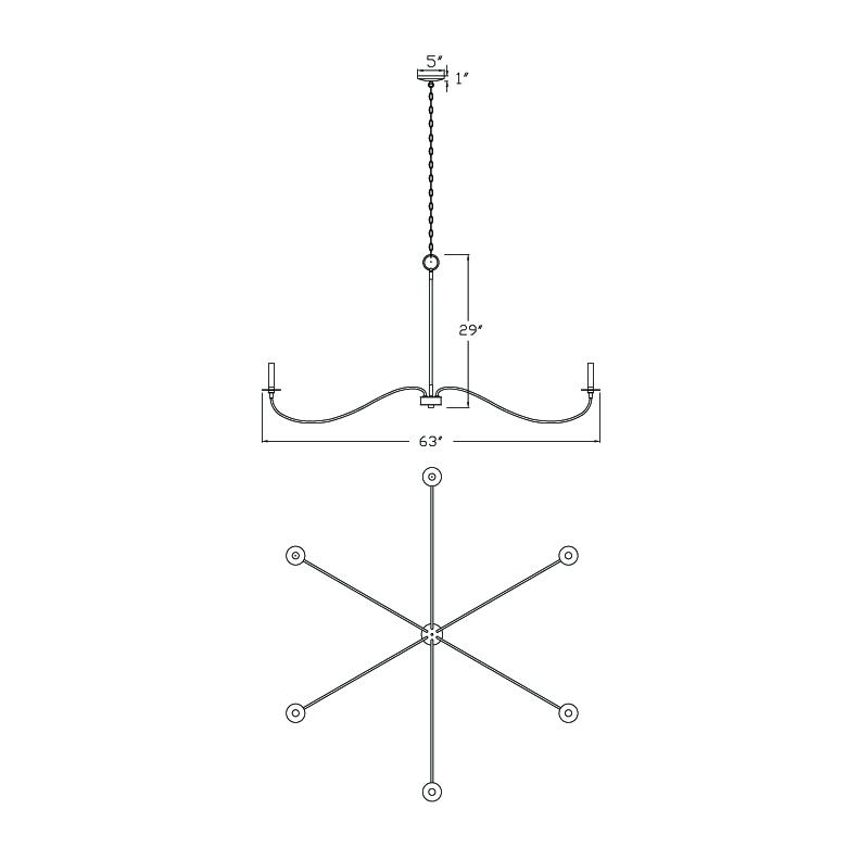 6 Light Chandelier. Picture 5
