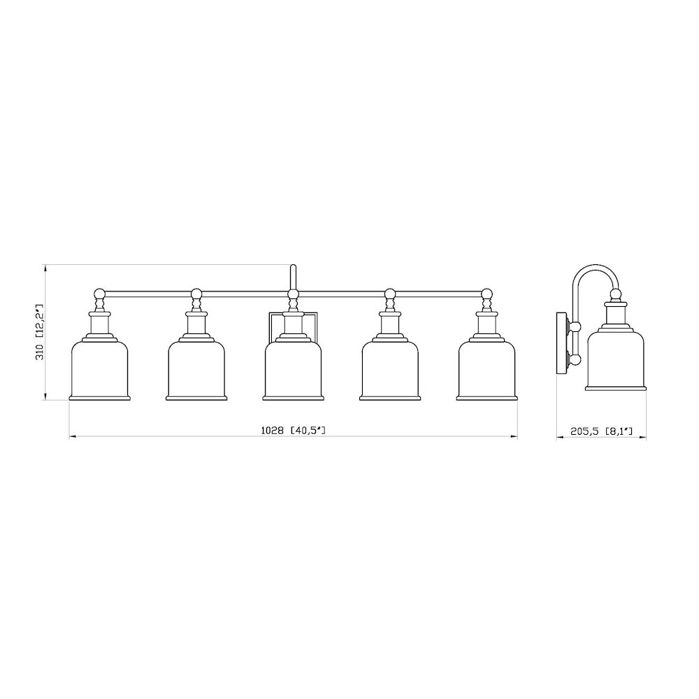 Z-Lite 5 Light Vanity. Picture 8