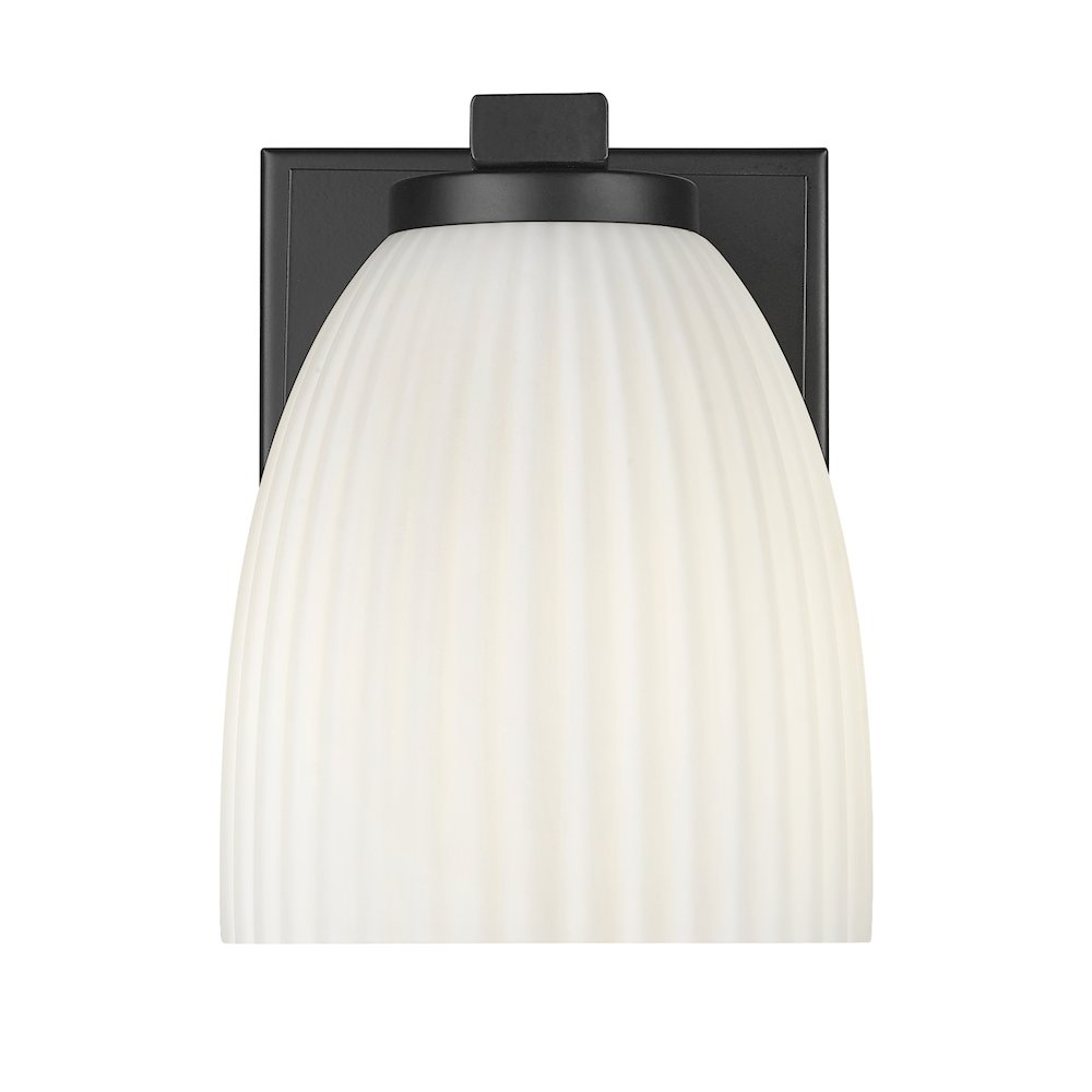 Z-Lite Naya 1 Light Wall Sconce in Matte Black color, Steel frame. Picture 2