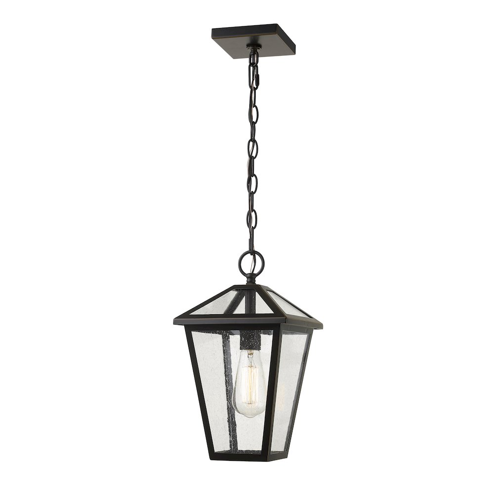 Z-Lite Talbot 1 Light Outdoor Chain Mount Ceiling Fixture, Oil Rubbed Bronze. Picture 3