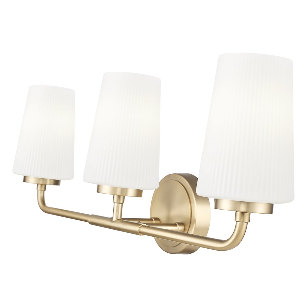 Z-Lite Montford 3 Light Vanity in Modern Gold color, Steel frame. Picture 4