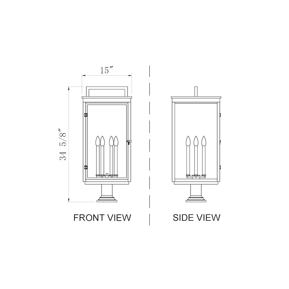 Z-Lite Hartwell 6 Light Outdoor Pier Mounted Fixture in Sand Black color. Picture 8