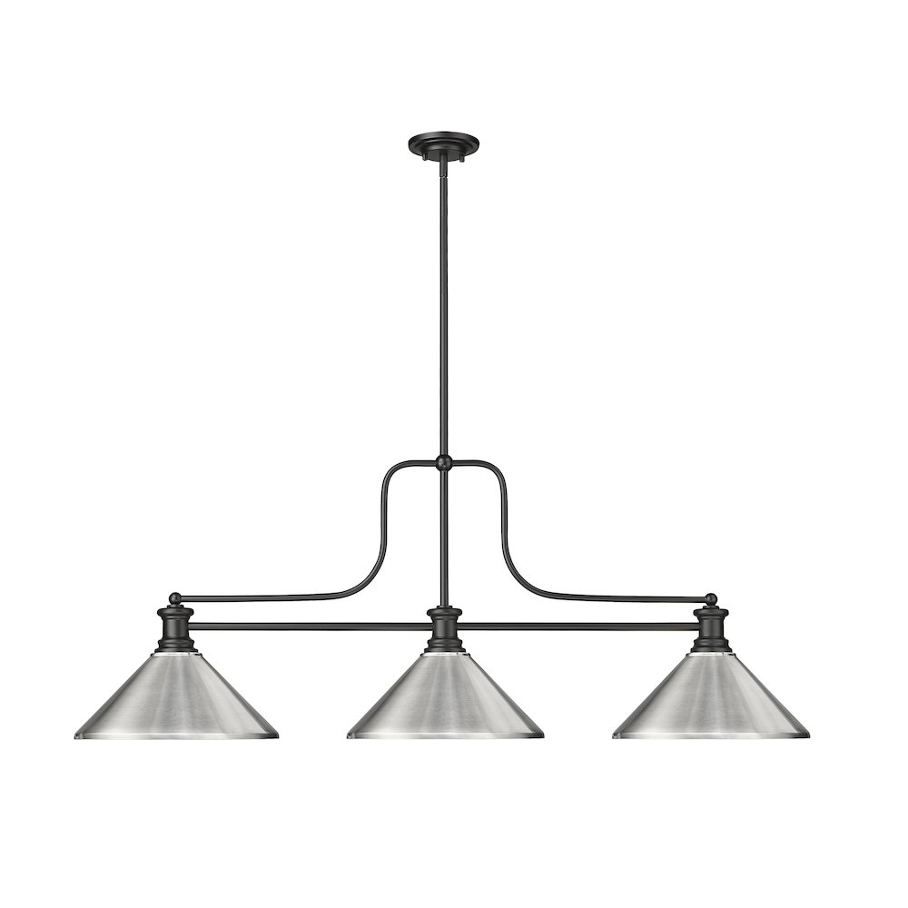 Z-Lite Melange 3 Light Billiard, Steel Frame, Brushed Nickel Shade Color. Picture 2