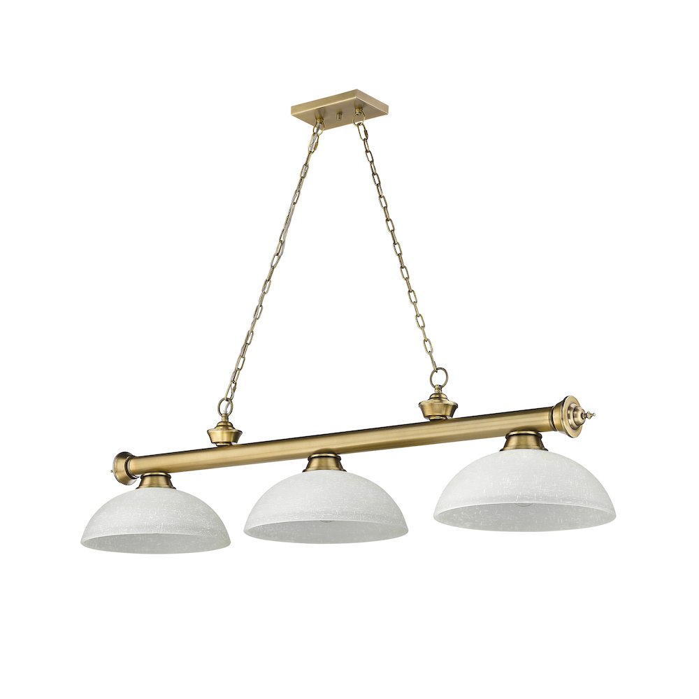 Z-Lite Cordon 3 Light Billiard, Steel Frame, White Linen Shade Color. Picture 5