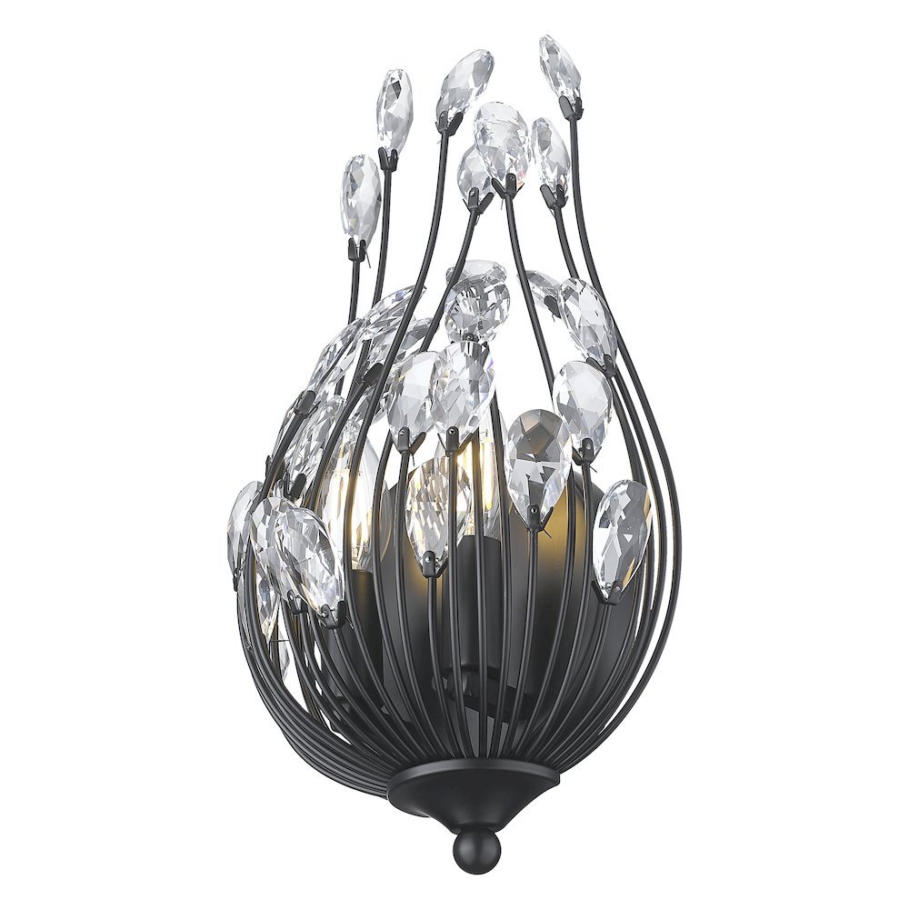 Z-Lite 2 Light Wall Sconce, Matte Black. Picture 3