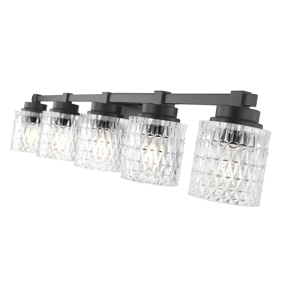 Z-Lite 5 Light Vanity, Matte Black. Picture 4