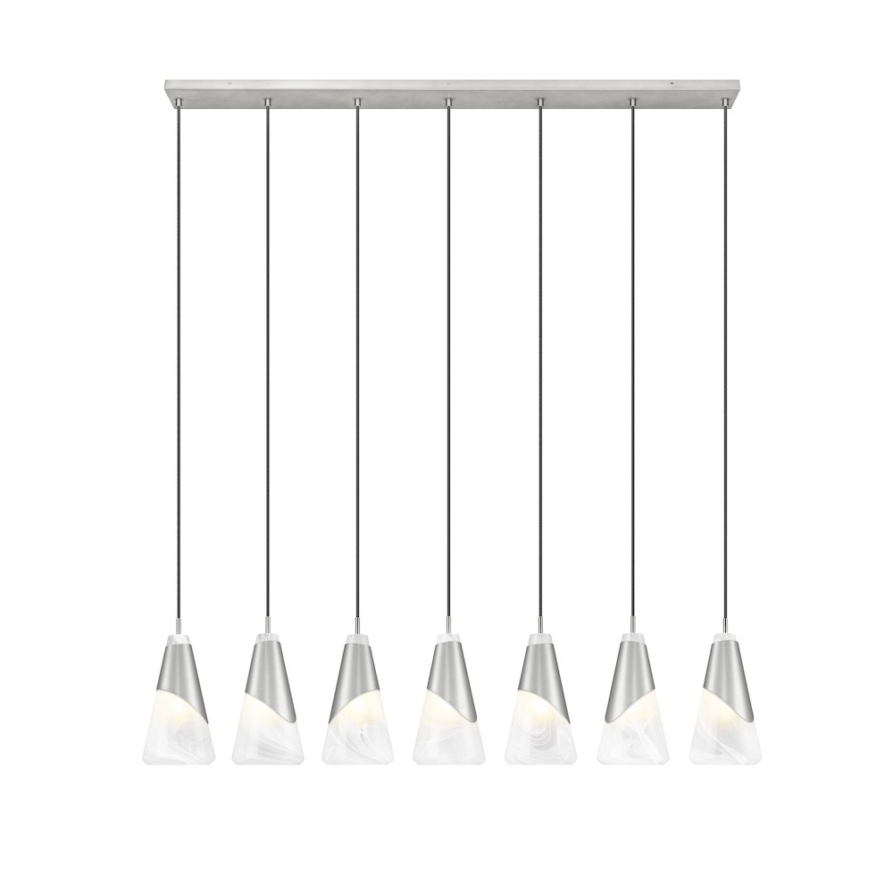Z-Lite Aimie 7 Light Linear Chandelier, Brushed Nickel. Picture 3