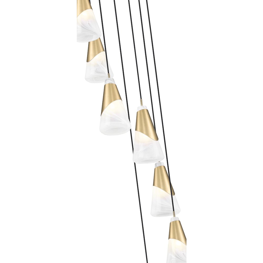 Z-Lite Aimie 7 Light Chandelier, Modern Gold. Picture 4