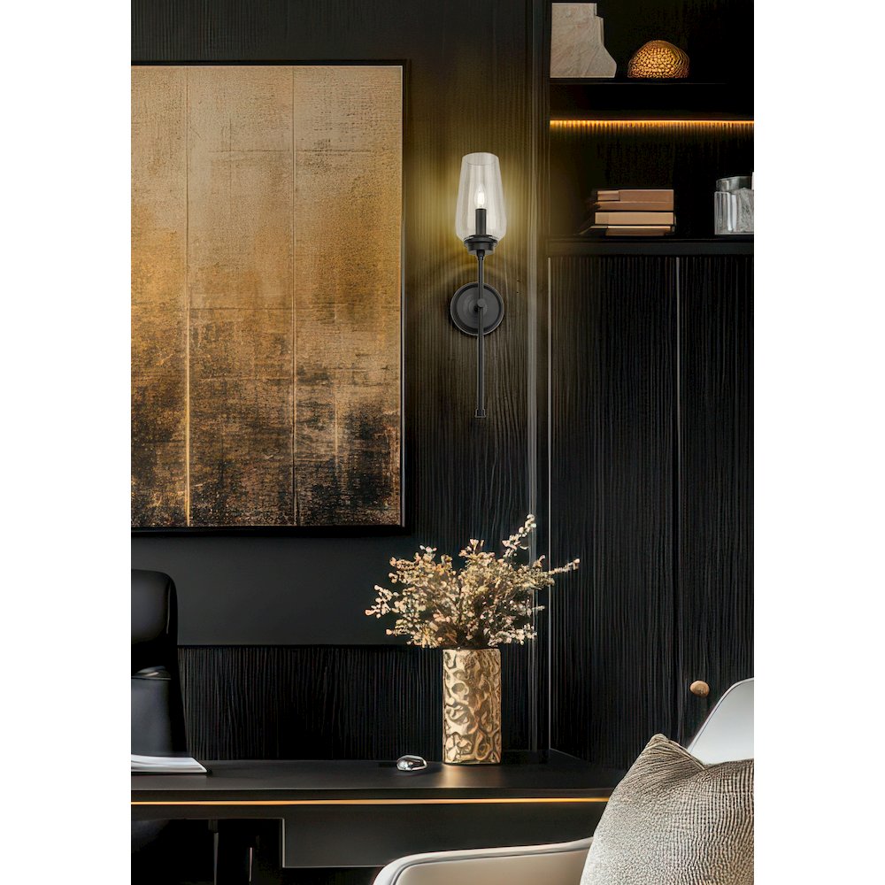 Z-Lite 1 Light Wall Sconce, Matte Black. Picture 5